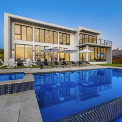 Modern Lakefront Escape w/ Infinity Pool & Sunset Views