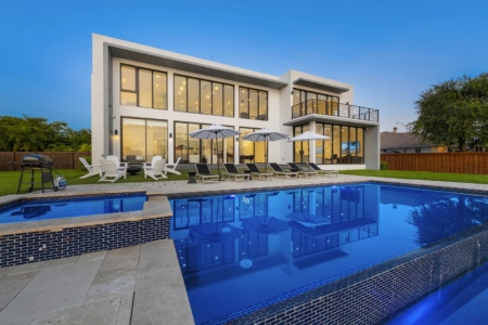 Modern Lakefront Escape w/ Infinity Pool & Sunset Views