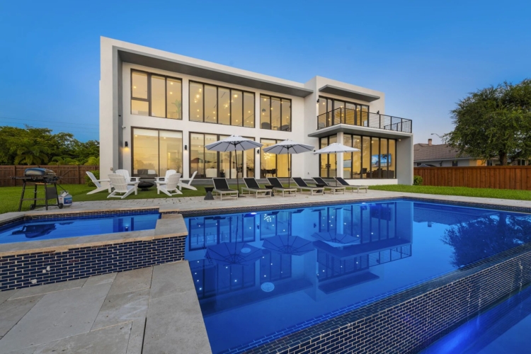 Modern Lakefront Escape w/ Infinity Pool & Sunset Views